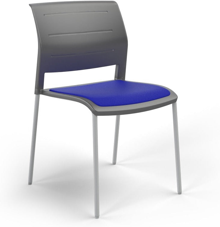 Game Chair With Upholstery - 4 Leg - White Frame