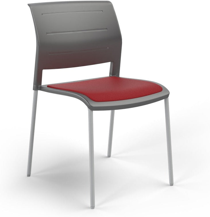 Game Chair With Upholstery - 4 Leg - White Frame