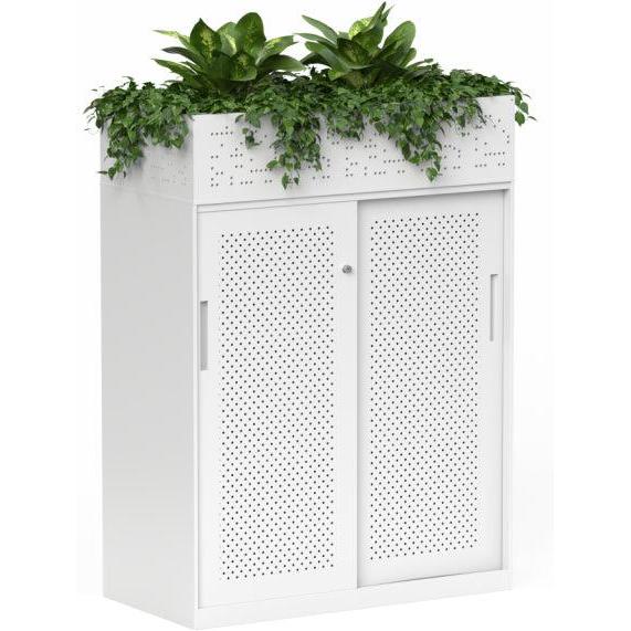 Nevada Sliding Door Credenza with Planter Box