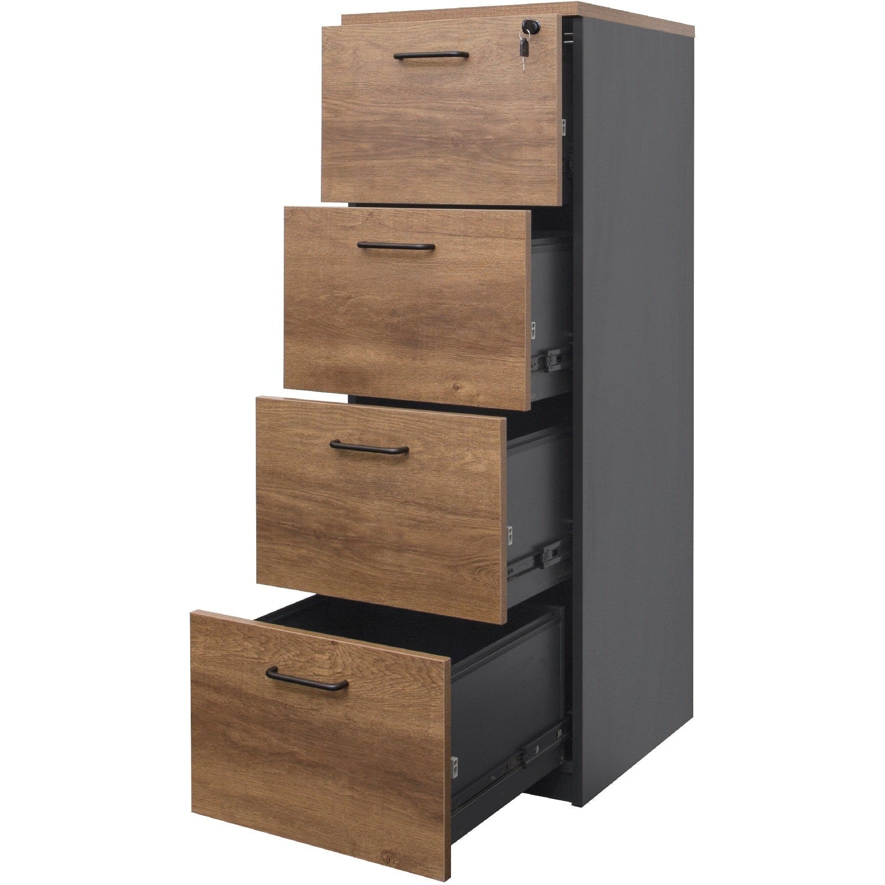 Regal Walnut Premier 4 Drawer Filing Cabinet