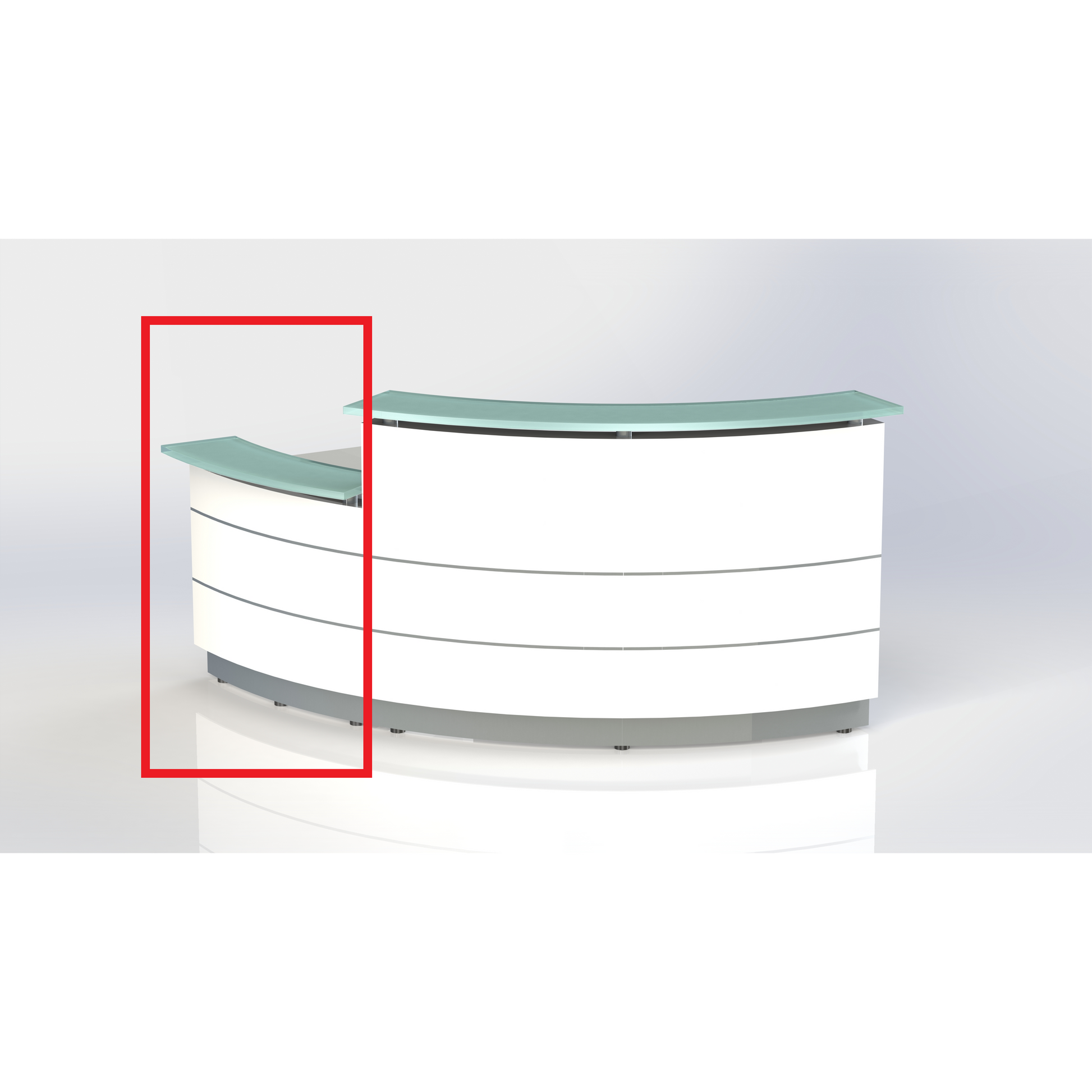 Polaris Curved Reception Counter - Lower Height Piece -D2