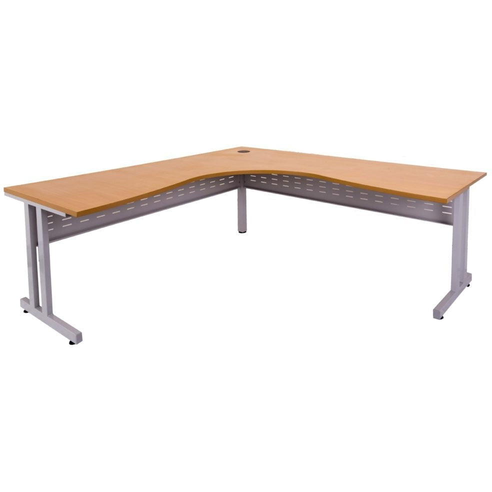 CLEG Open Workstation With Return - Two Piece Top - Silver frame