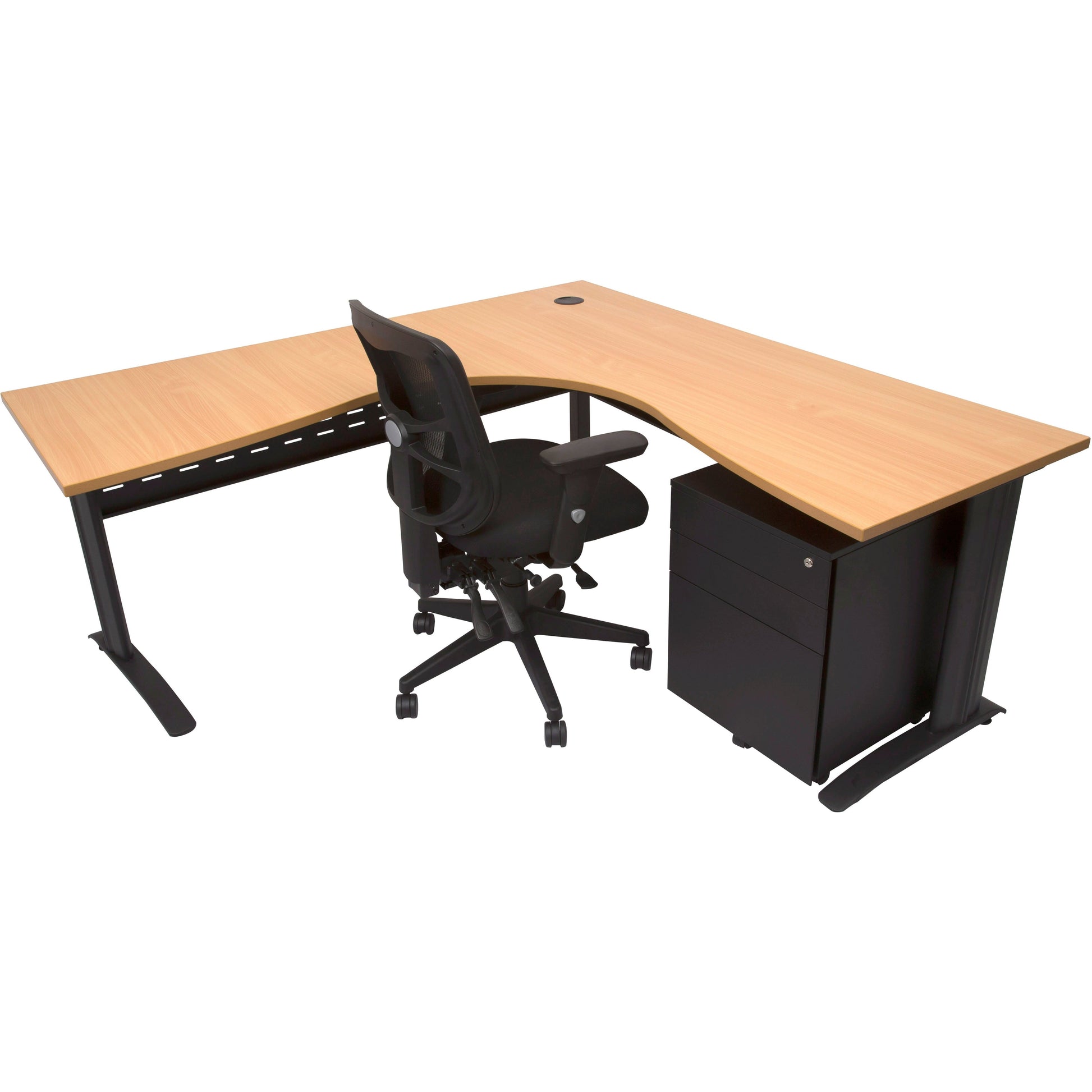 Rapid Span Corner Workstation - Beech