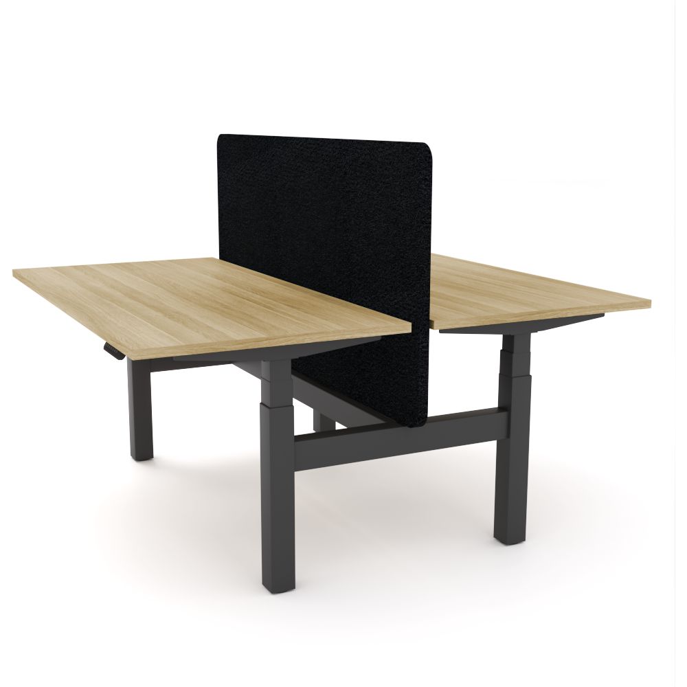 Dynamo Plus - Electric Height Adjustable Double Sided Workstation With Screen (Black Screen)