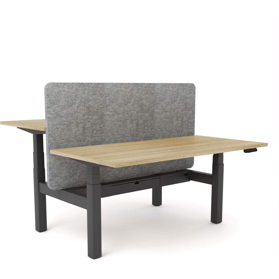 Dynamo Plus - Electric Height Adjustable Double Sided Workstation With Screen (Grey Screen)