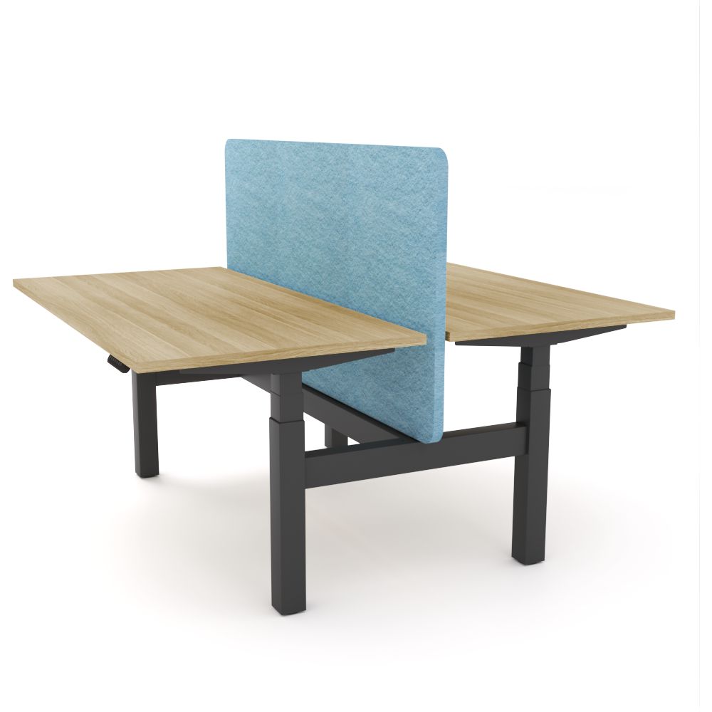 Dynamo Plus - Electric Height Adjustable Double Sided Workstation With Screen (Pacific Blue Screen)