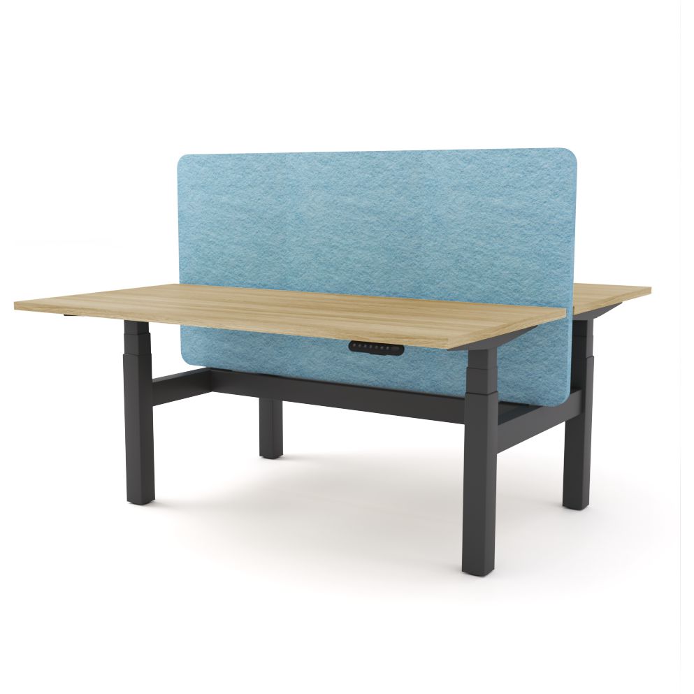 Dynamo Plus - Electric Height Adjustable Double Sided Workstation With Screen (Pacific Blue Screen)