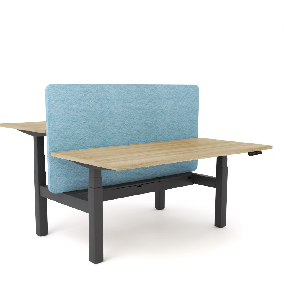 Dynamo Plus - Electric Height Adjustable Double Sided Workstation With Screen (Pacific Blue Screen)