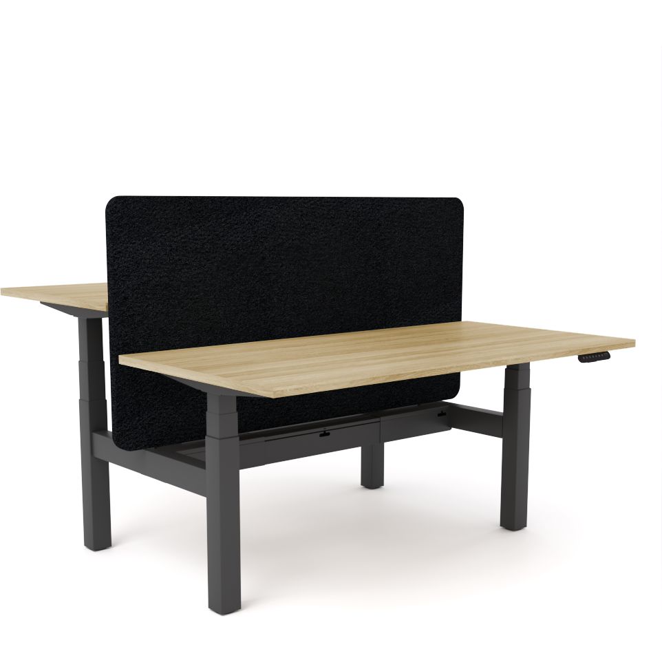 Dynamo Plus - Electric Height Adjustable Double Sided Workstation With Screen (Black Screen)