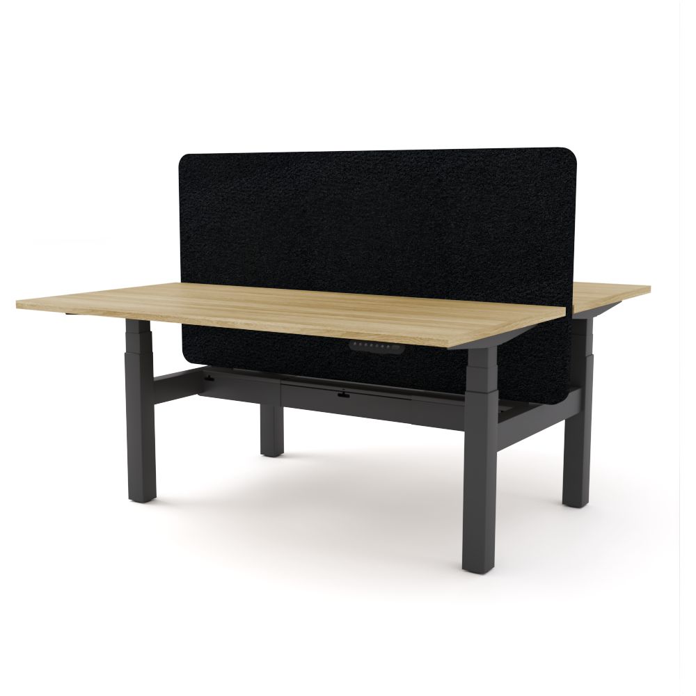 Dynamo Plus - Electric Height Adjustable Double Sided Workstation With Screen (Black Screen)