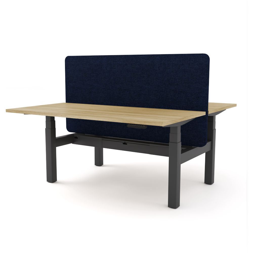 Dynamo Plus - Electric Height Adjustable Double Sided Workstation With Screen (Dark Blue Screen)