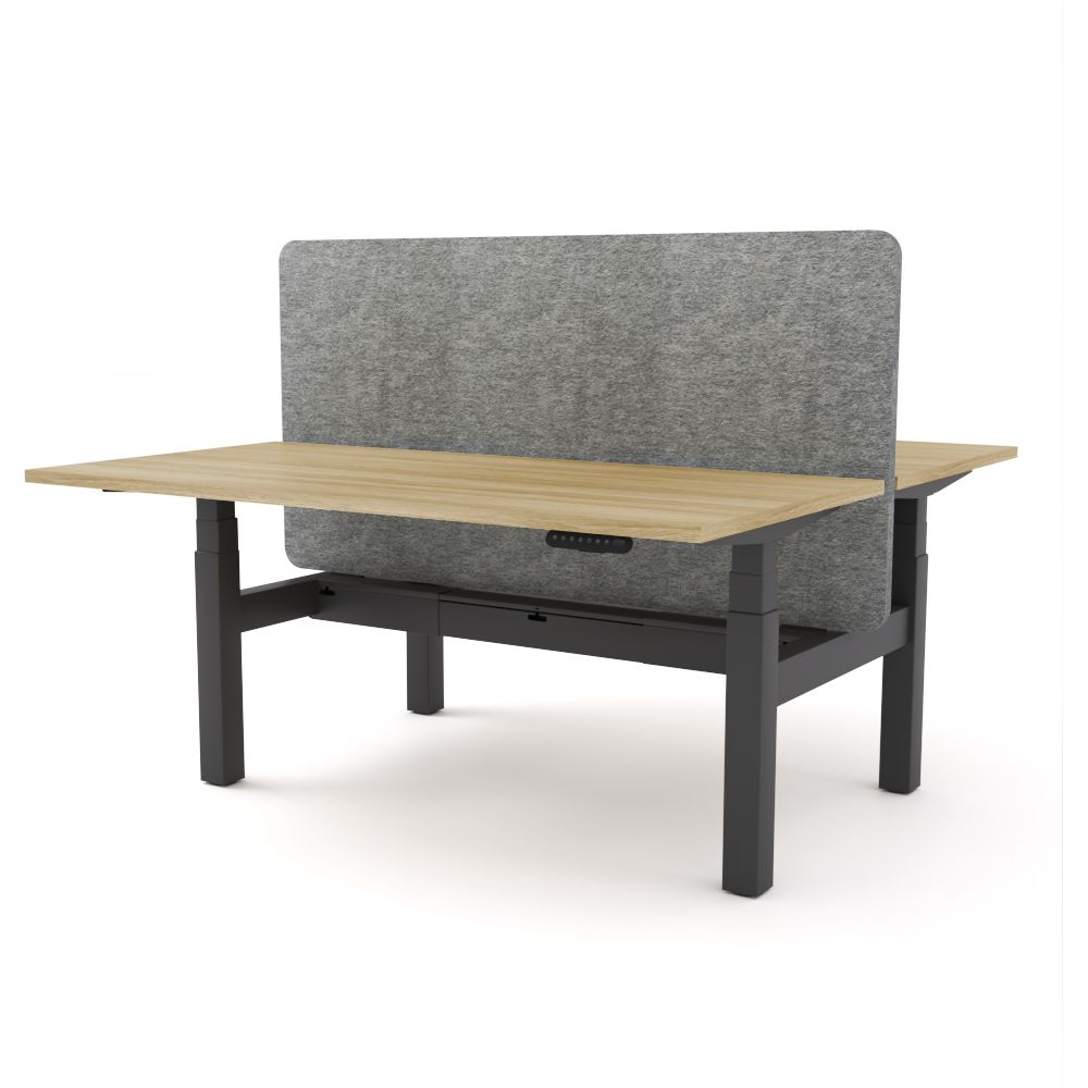 Dynamo Plus - Electric Height Adjustable Double Sided Workstation With Screen (Grey Screen)
