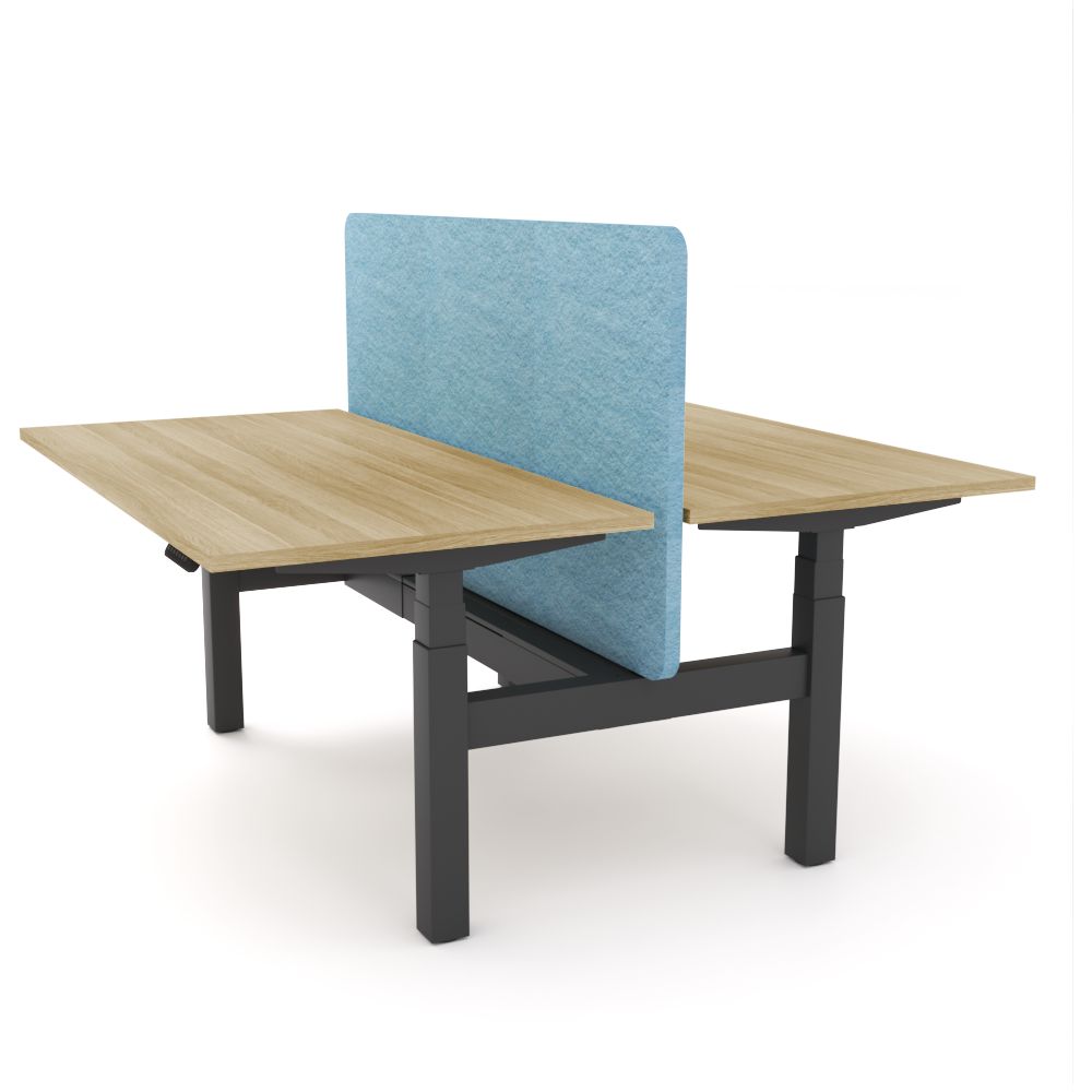 Dynamo Plus - Electric Height Adjustable Double Sided Workstation With Screen (Pacific Blue Screen)