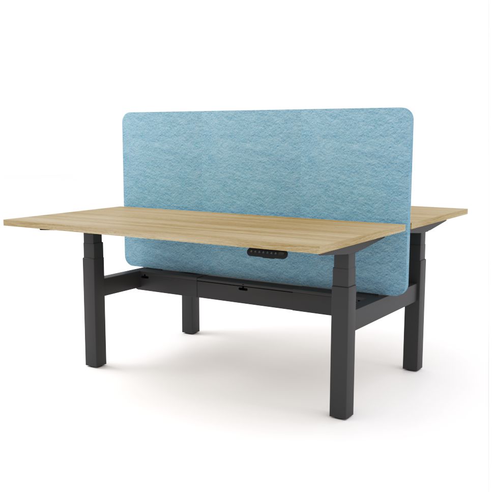 Dynamo Plus - Electric Height Adjustable Double Sided Workstation With Screen (Pacific Blue Screen)