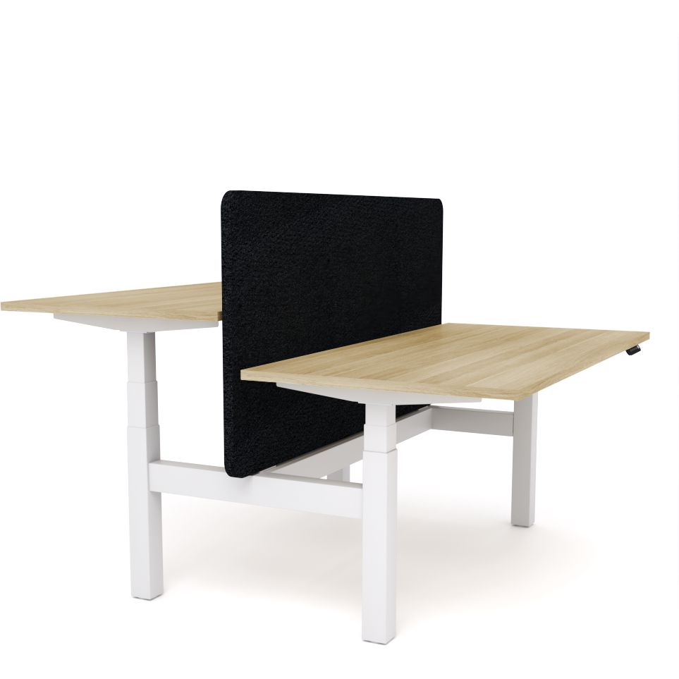 Dynamo Plus - Electric Height Adjustable Double Sided Workstation With Screen (Black Screen)