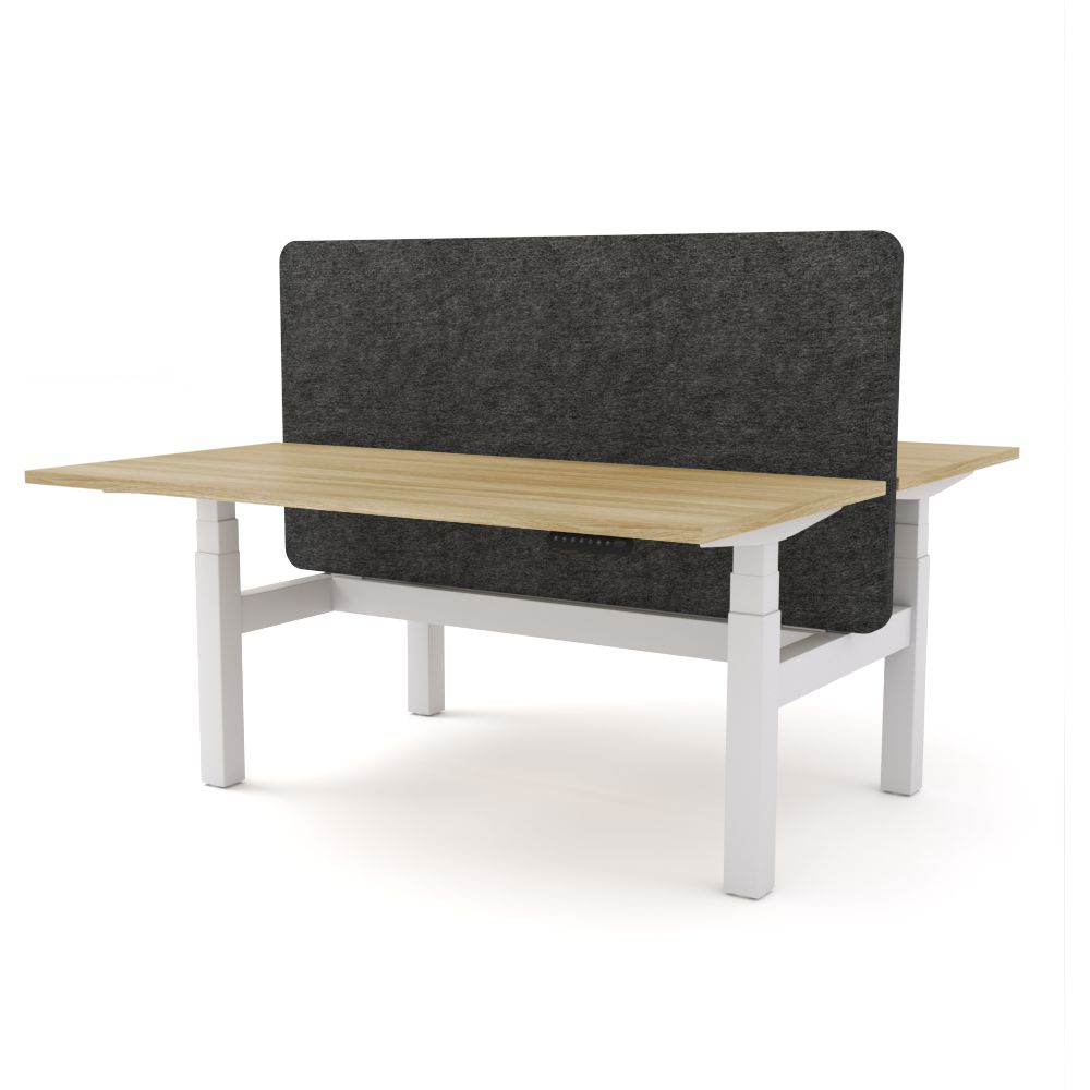 Dynamo Plus - Electric Height Adjustable Double Sided Workstation With Screen (Charcoal Grey Screen)