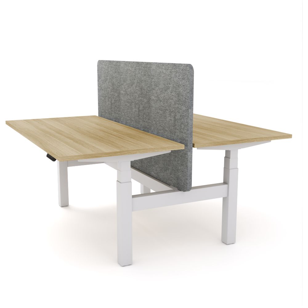 Dynamo Plus - Electric Height Adjustable Double Sided Workstation With Screen (Grey Screen)