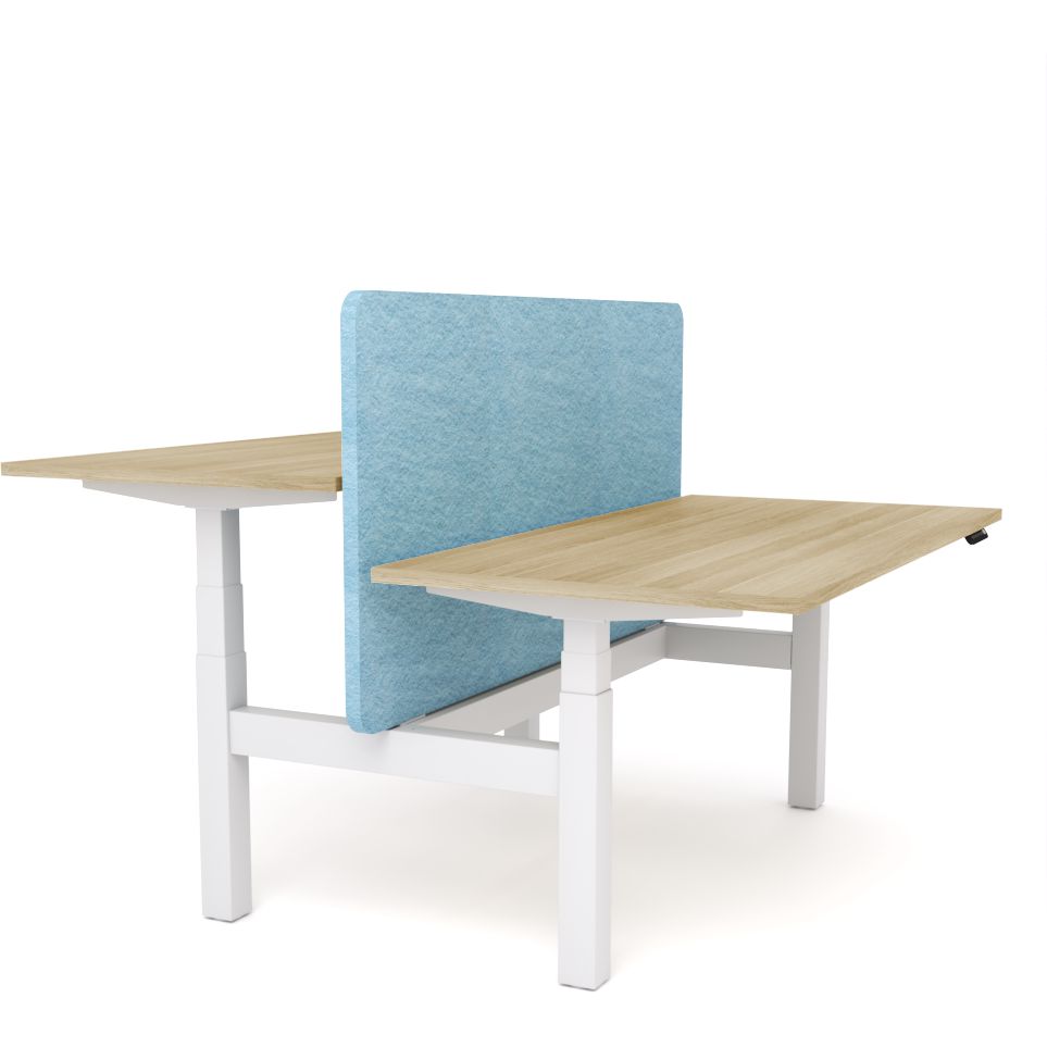 Dynamo Plus - Electric Height Adjustable Double Sided Workstation With Screen (Pacific Blue Screen)
