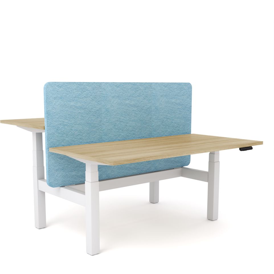 Dynamo Plus - Electric Height Adjustable Double Sided Workstation With Screen (Pacific Blue Screen)