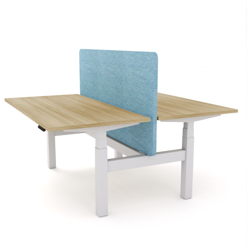 Dynamo Plus - Electric Height Adjustable Double Sided Workstation With Screen (Pacific Blue Screen)