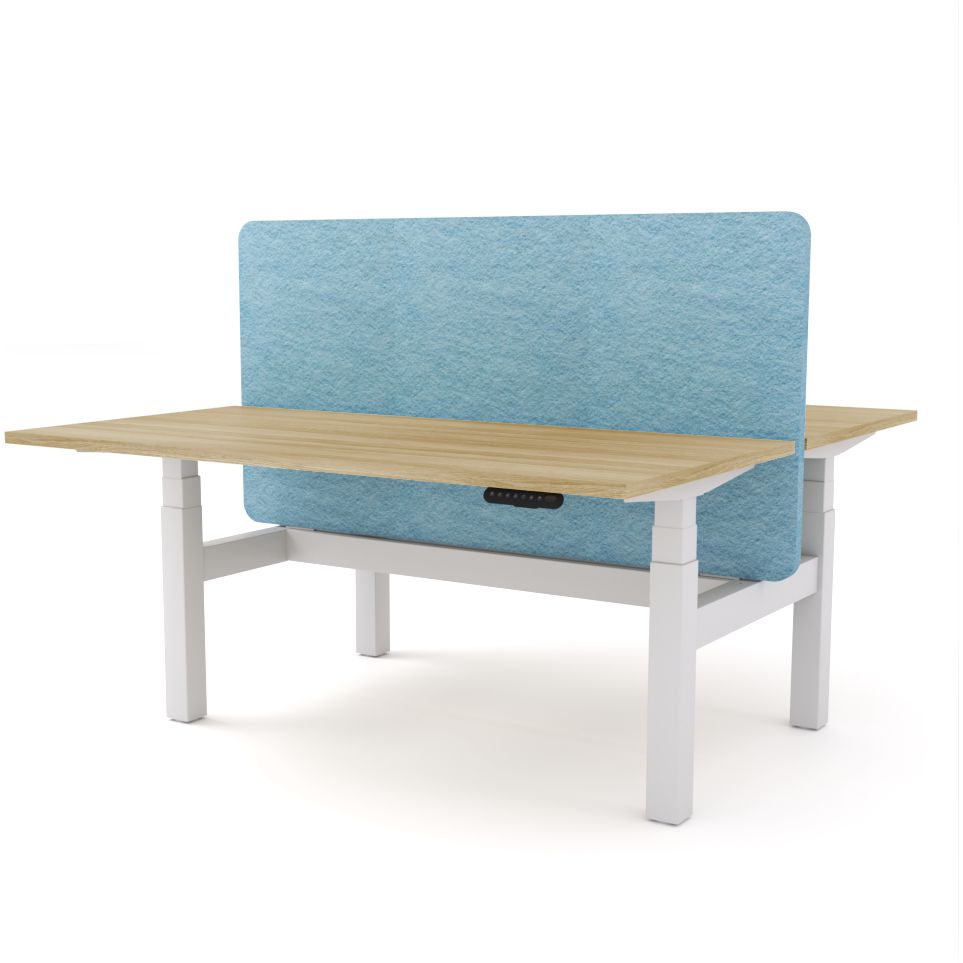 Dynamo Plus - Electric Height Adjustable Double Sided Workstation With Screen (Pacific Blue Screen)