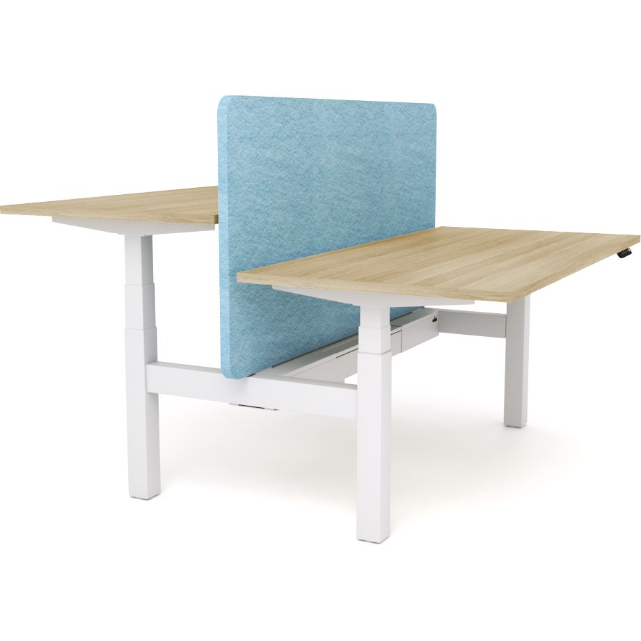 Dynamo Plus - Electric Height Adjustable Double Sided Workstation With Screen (Pacific Blue Screen)