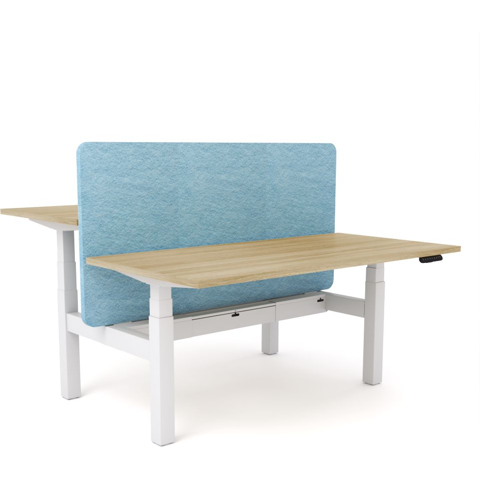 Dynamo Plus - Electric Height Adjustable Double Sided Workstation With Screen (Pacific Blue Screen)