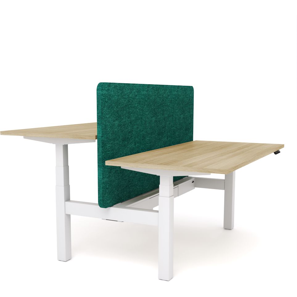 Dynamo Plus - Electric Height Adjustable Double Sided Workstation With Screen (Peacock Screen)