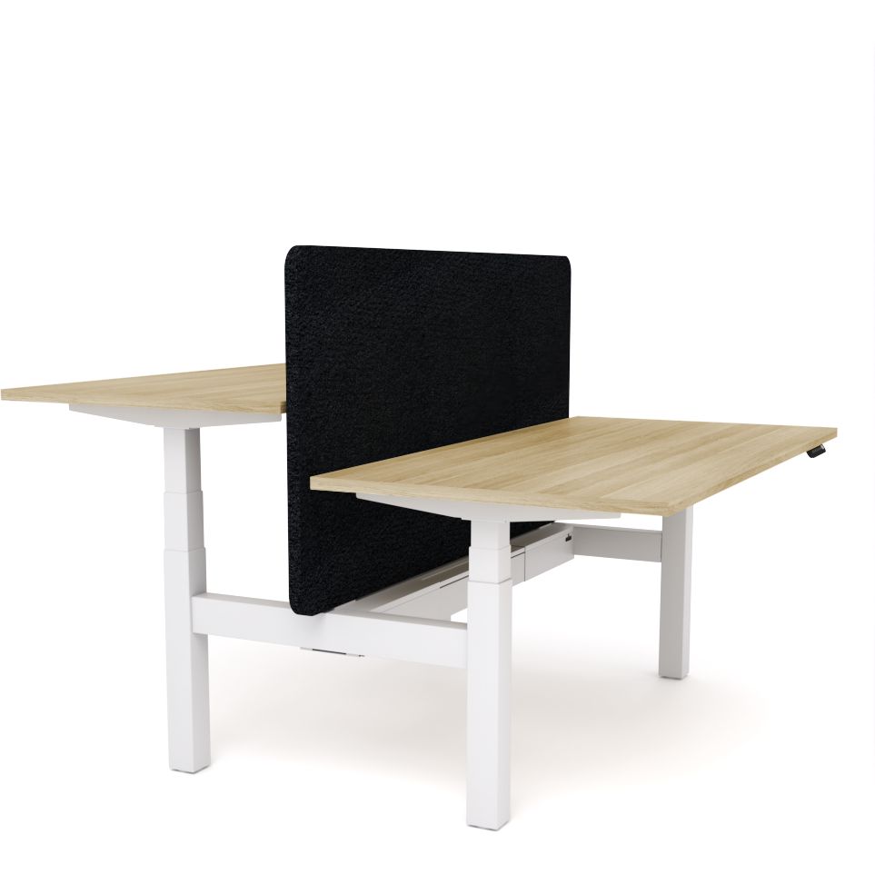 Dynamo Plus - Electric Height Adjustable Double Sided Workstation With Screen (Black Screen)