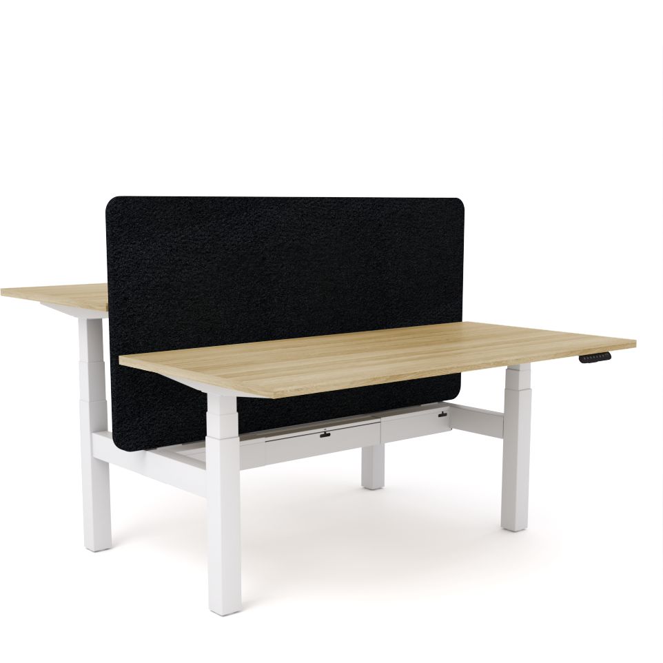 Dynamo Plus - Electric Height Adjustable Double Sided Workstation With Screen (Black Screen)