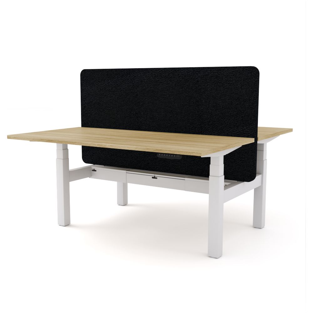 Dynamo Plus - Electric Height Adjustable Double Sided Workstation With Screen (Black Screen)
