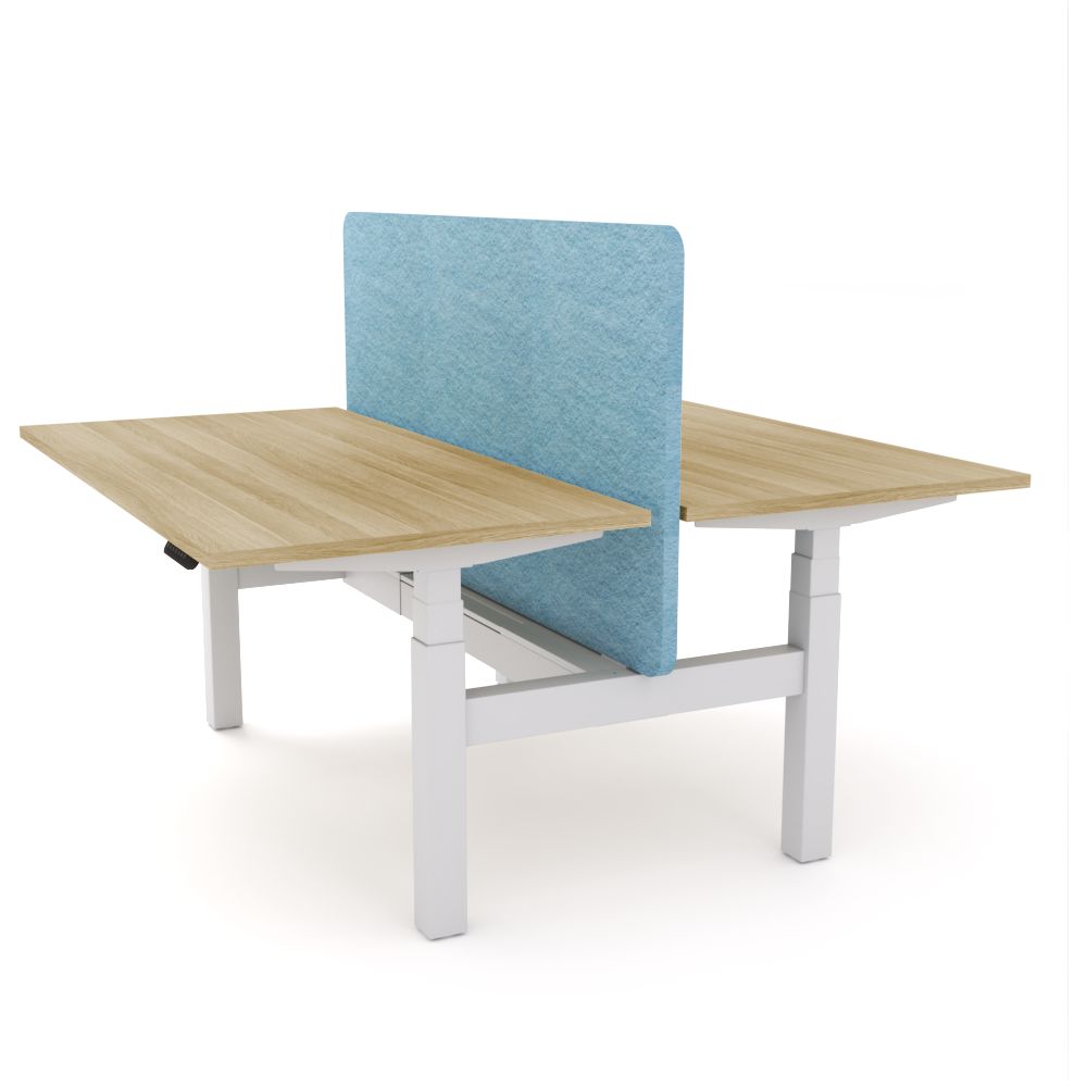 Dynamo Plus - Electric Height Adjustable Double Sided Workstation With Screen (Pacific Blue Screen)