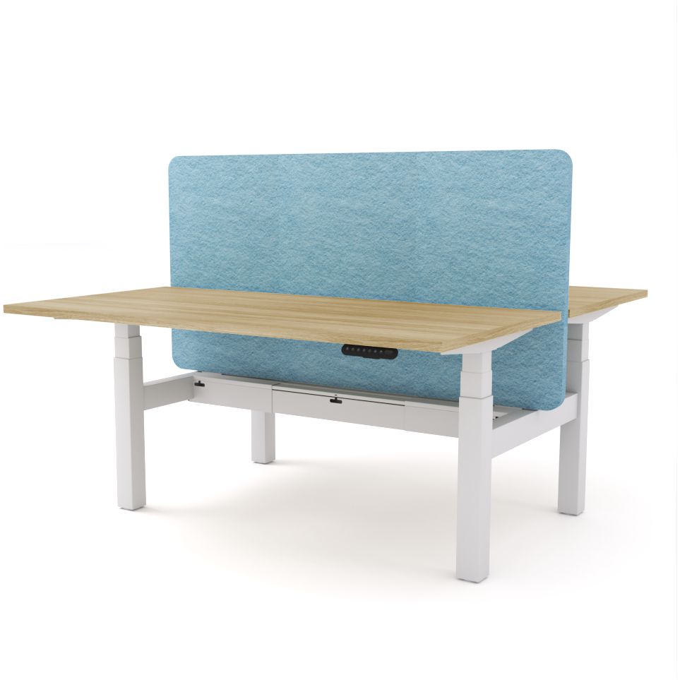 Dynamo Plus - Electric Height Adjustable Double Sided Workstation With Screen (Pacific Blue Screen)