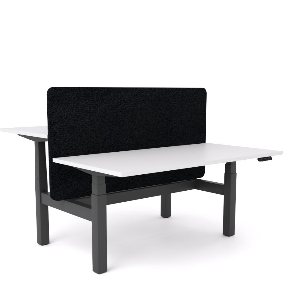 Dynamo Plus - Electric Height Adjustable Double Sided Workstation With Screen (Black Screen)