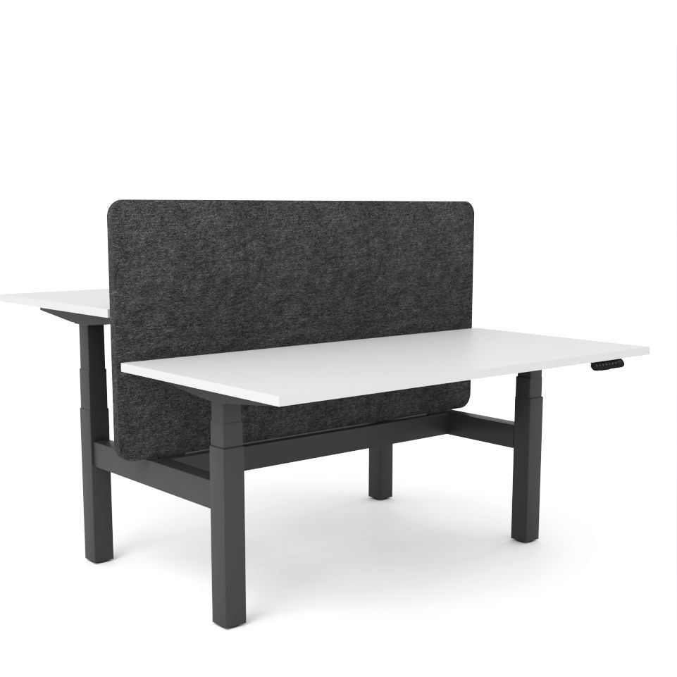 Dynamo Plus - Electric Height Adjustable Double Sided Workstation With Screen (Charcoal Grey Screen)