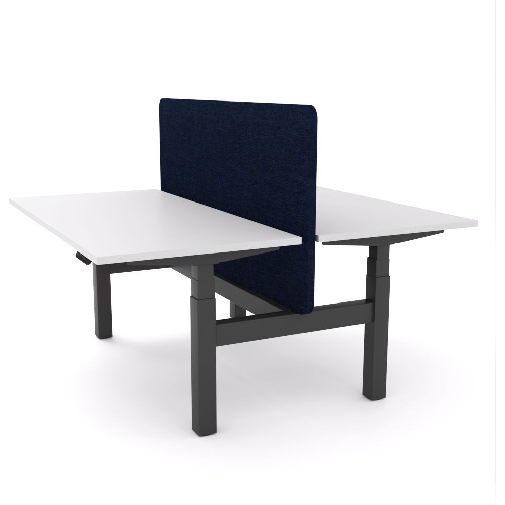 Dynamo Plus - Electric Height Adjustable Double Sided Workstation With Screen (Dark Blue Screen)