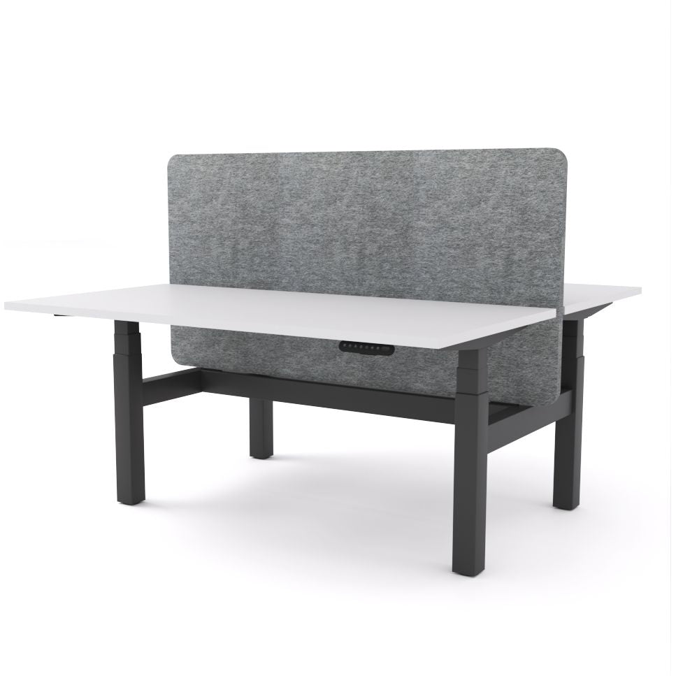 Dynamo Plus - Electric Height Adjustable Double Sided Workstation With Screen (Grey Screen)