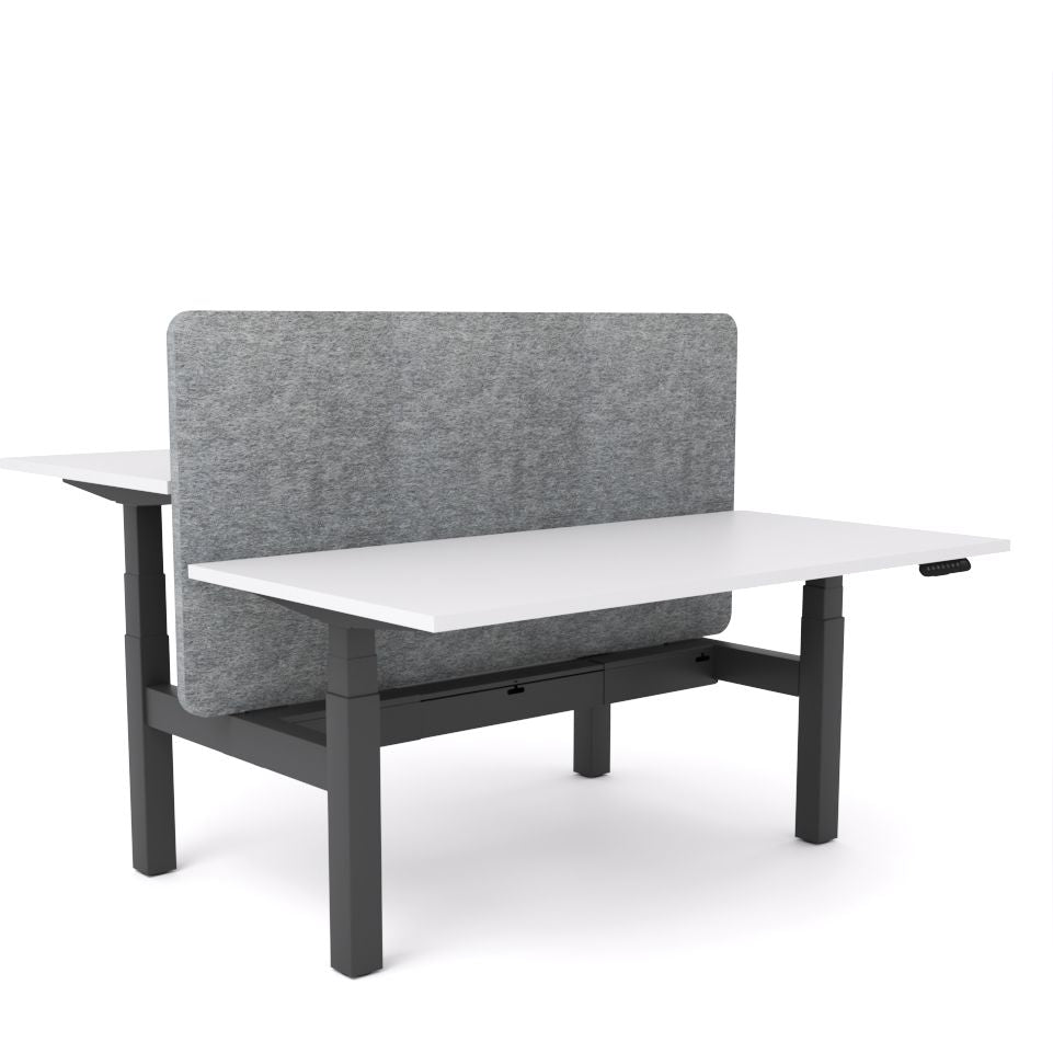 Dynamo Plus - Electric Height Adjustable Double Sided Workstation With Screen (Grey Screen)