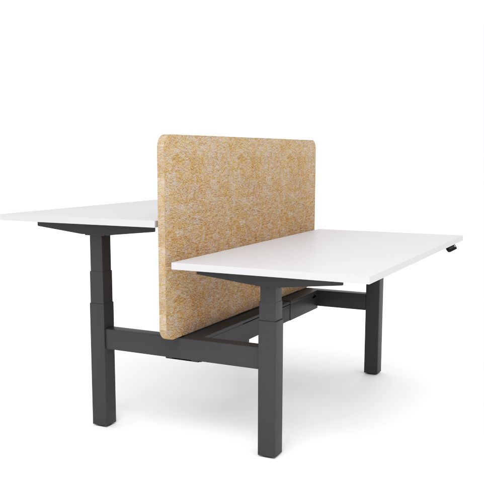Dynamo Plus - Electric Height Adjustable Double Sided Workstation With Screen (Mid Natural Screen)