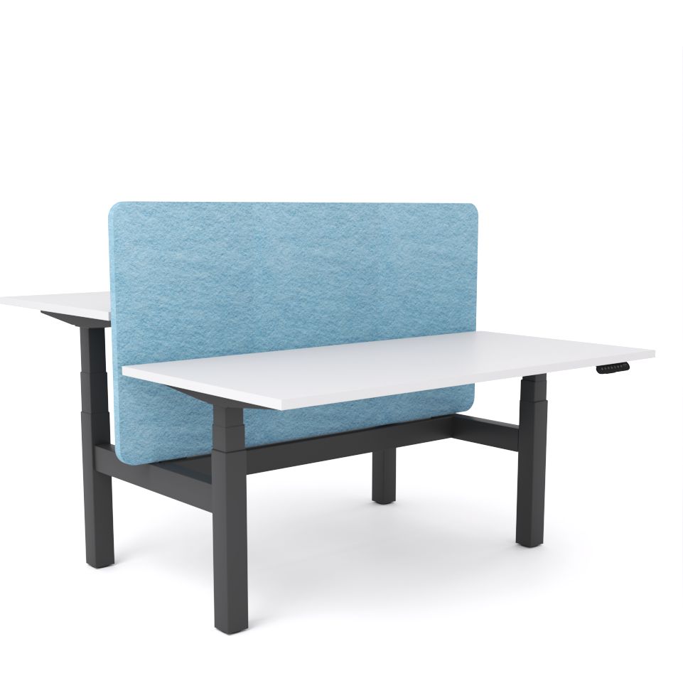 Dynamo Plus - Electric Height Adjustable Double Sided Workstation With Screen (Pacific Blue Screen)