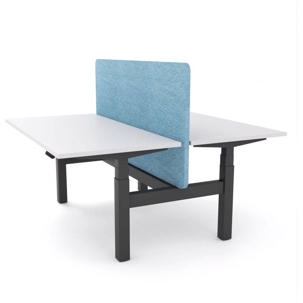 Dynamo Plus - Electric Height Adjustable Double Sided Workstation With Screen (Pacific Blue Screen)