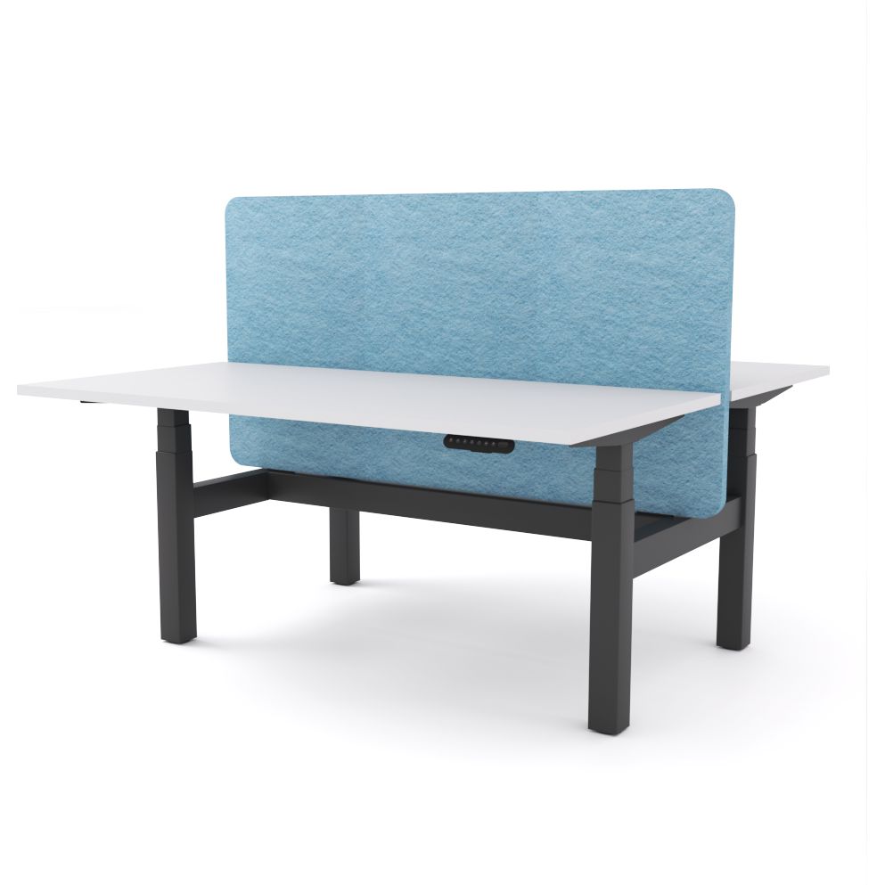 Dynamo Plus - Electric Height Adjustable Double Sided Workstation With Screen (Pacific Blue Screen)