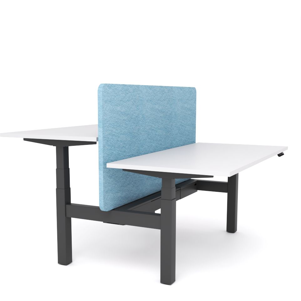 Dynamo Plus - Electric Height Adjustable Double Sided Workstation With Screen (Pacific Blue Screen)