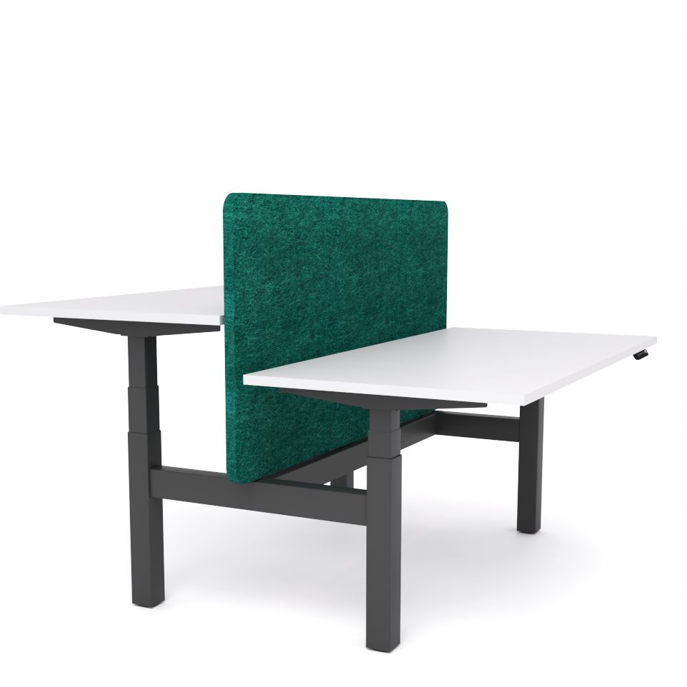 Dynamo Plus - Electric Height Adjustable Double Sided Workstation With Screen (Peacock Screen)
