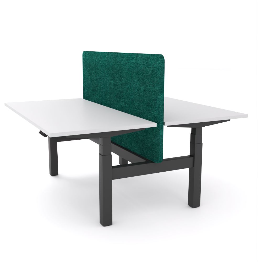 Dynamo Plus - Electric Height Adjustable Double Sided Workstation With Screen (Peacock Screen)