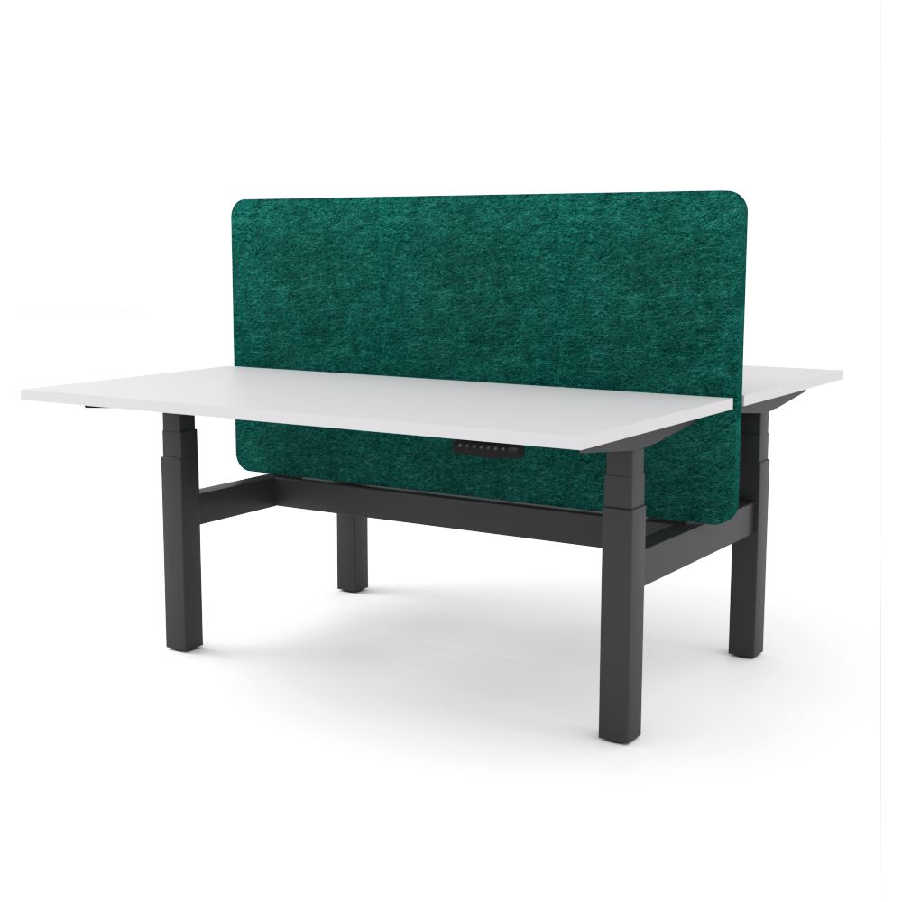Dynamo Plus - Electric Height Adjustable Double Sided Workstation With Screen (Peacock Screen)