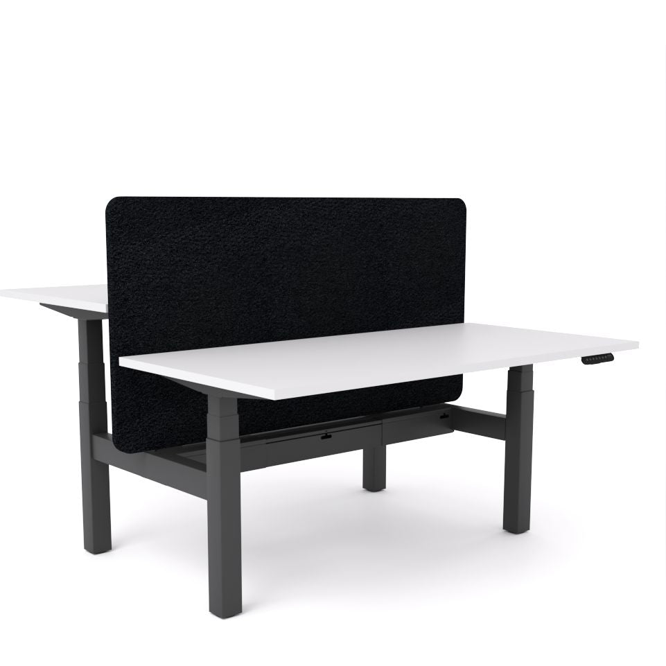 Dynamo Plus - Electric Height Adjustable Double Sided Workstation With Screen (Black Screen)