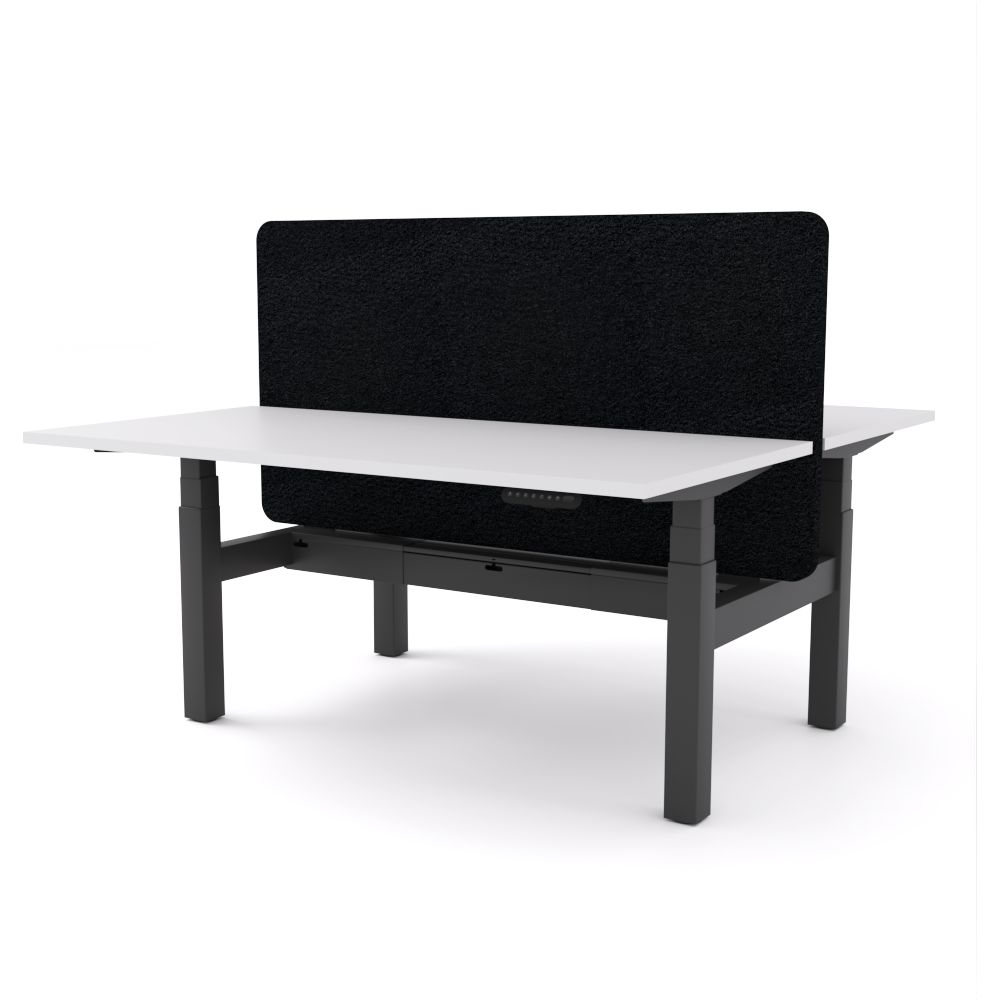 Dynamo Plus - Electric Height Adjustable Double Sided Workstation With Screen (Black Screen)