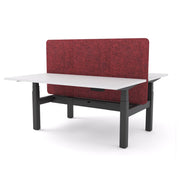 Dynamo Plus - Electric Height Adjustable Double Sided Workstation With Screen (Maroon Screen)