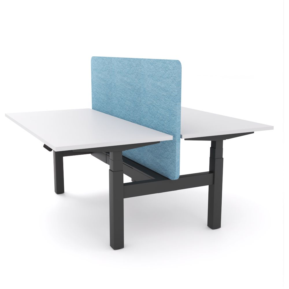 Dynamo Plus - Electric Height Adjustable Double Sided Workstation With Screen (Pacific Blue Screen)